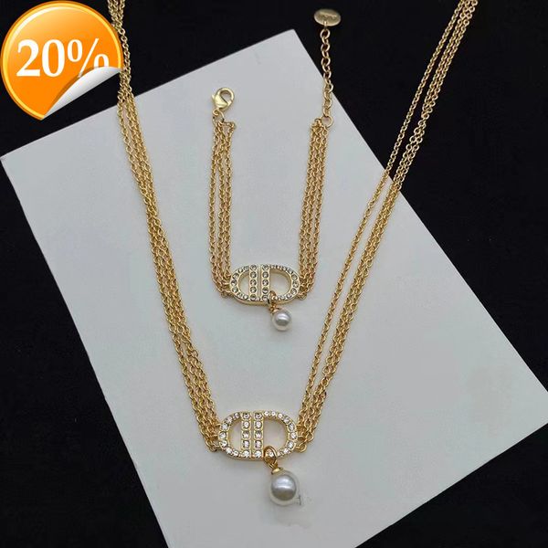 high-end fashion design women's necklace d family di new cd letter pearl multi-layer with diamond female pendant bead high sense fashio, Silver
high-end fashion design women's necklace d family di new cd letter pearl multi-layer with diamond female pendant bead high sense fashio, Silver