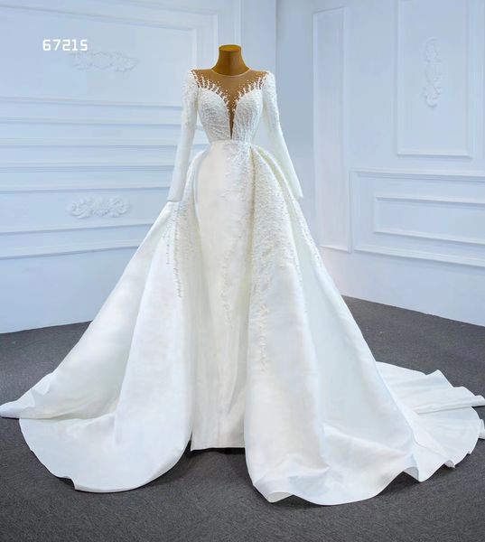 mermaid wedding dress long sleeve pearls gowns dresses with detachable train sm67215, White
mermaid wedding dress long sleeve pearls gowns dresses with detachable train sm67215, White