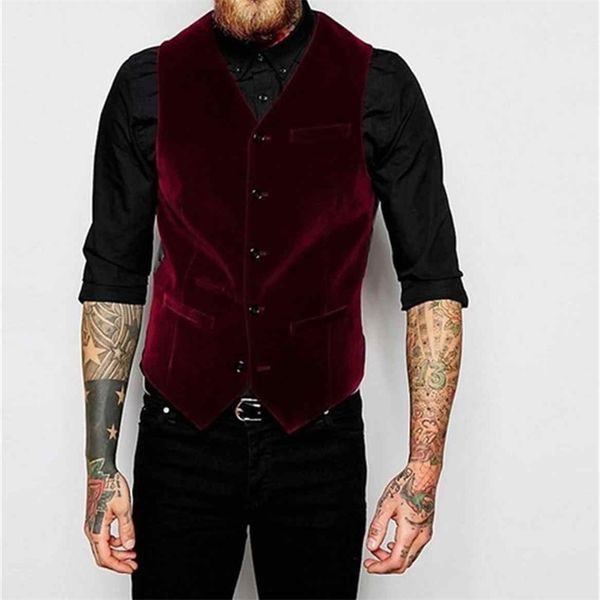 men's vests burgundy velvet vest for men suit neck single breasted casual male waistcoat fashion coat 220920, Black;white
men's vests burgundy velvet vest for men suit neck single breasted casual male waistcoat fashion coat 220920, Black;white