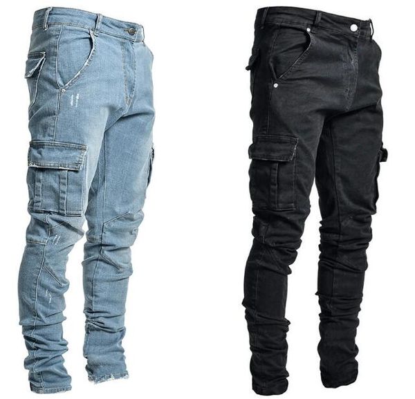 jeans male pants casual cotton denim trousers multi pocket cargo men fashion style pencil side pockets, Black;green
jeans male pants casual cotton denim trousers multi pocket cargo men fashion style pencil side pockets, Black;green