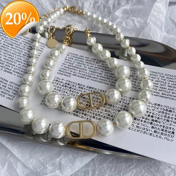 high-end fashion design women's necklace 2022 spring summer letter cd pearl clavicle chain d family high version simple personality sma, Silver
high-end fashion design women's necklace 2022 spring summer letter cd pearl clavicle chain d family high version simple personality sma, Silver