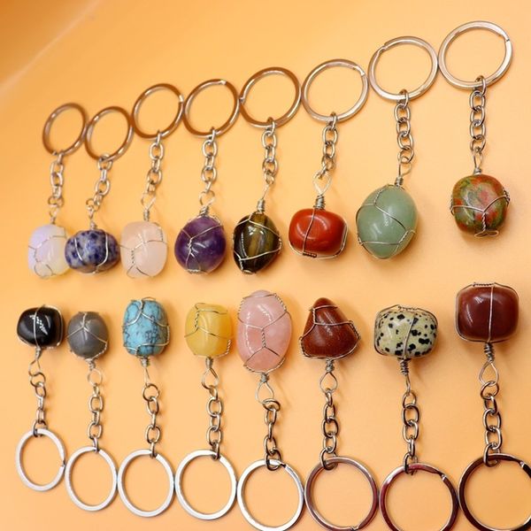 natural stone silver color wire winding keychain irregular amethyst rose quartz crystal agate key rings on bag car jewelry, Slivery;golden
natural stone silver color wire winding keychain irregular amethyst rose quartz crystal agate key rings on bag car jewelry, Slivery;golden