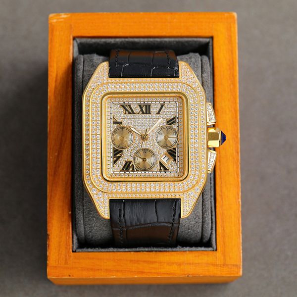 full diamonds mans watches automatic mechanical wristwatches 42mm waterproof fashion leather wristwatch montre de luxe watches for men, Slivery;brown
full diamonds mans watches automatic mechanical wristwatches 42mm waterproof fashion leather wristwatch montre de luxe watches for men, Slivery;brown