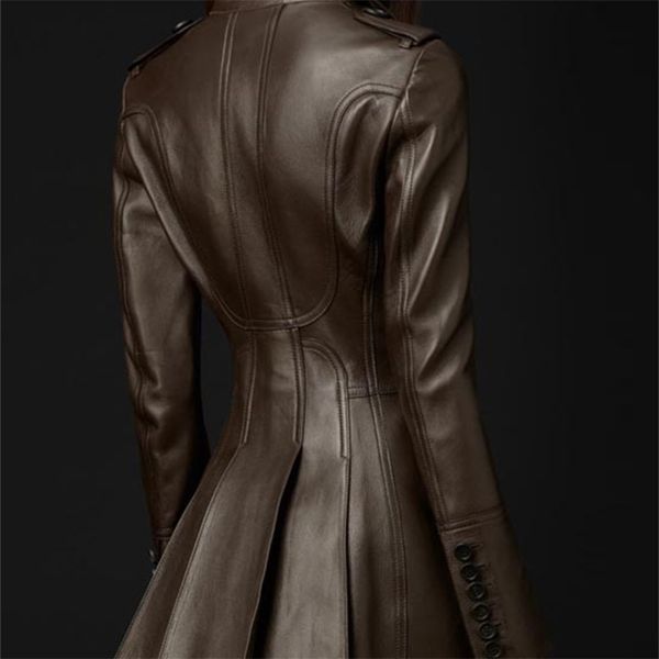 women's leather faux nerazzurri british style trench coat for women long sleeve lapel womens fashion slim fit soft blazer 220919, Black
women's leather faux nerazzurri british style trench coat for women long sleeve lapel womens fashion slim fit soft blazer 220919, Black