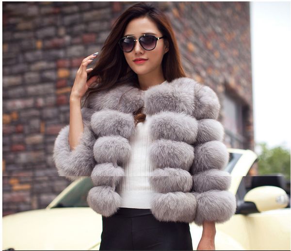 women faux leather winter multicolor short splice imitation fox fur coat casual fashion street solid colour keep warm long sleeves slim fit, Black
women faux leather winter multicolor short splice imitation fox fur coat casual fashion street solid colour keep warm long sleeves slim fit, Black