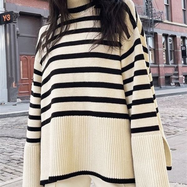 women's sweaters ladies autumn winter turtleneck sweater women pullover clothes black white striped loose casual sweater jumpers femal, White;black
women's sweaters ladies autumn winter turtleneck sweater women pullover clothes black white striped loose casual sweater jumpers femal, White;black