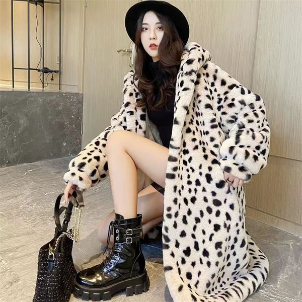 womens fur faux ever leopard winter long coat women thick warm rabbit outerwear female streetwear loose fuzzy hooded overcoat 220920, Black
womens fur faux ever leopard winter long coat women thick warm rabbit outerwear female streetwear loose fuzzy hooded overcoat 220920, Black