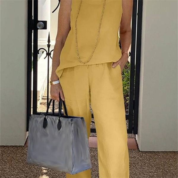 women's two piece pants zanzea cotton matching sets women casual sleeveless wide leg trouser pant retro solid baggy suits summer oversi, White
women's two piece pants zanzea cotton matching sets women casual sleeveless wide leg trouser pant retro solid baggy suits summer oversi, White