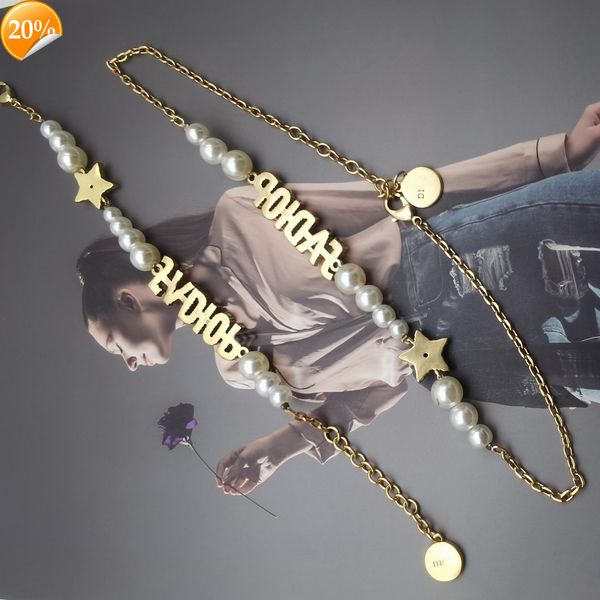 high-end fashion design women's necklace french letter cd bracelet temperament pearl chain female advanced sense xiaozhongdi home, Silver
high-end fashion design women's necklace french letter cd bracelet temperament pearl chain female advanced sense xiaozhongdi home, Silver