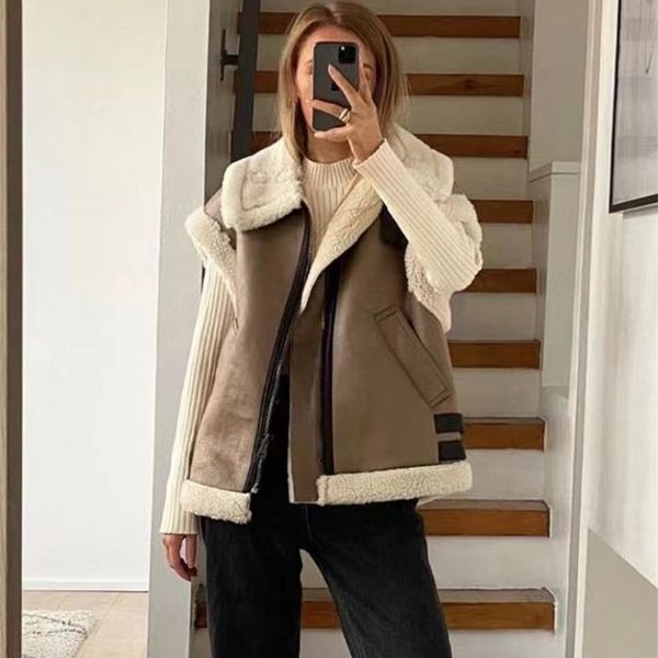 womens fur faux fur puwd women faux fur allinone vest winter ladies warm coat zipper retro loose female thick outwear chaleco borreguillo 22, Black
womens fur faux fur puwd women faux fur allinone vest winter ladies warm coat zipper retro loose female thick outwear chaleco borreguillo 22, Black