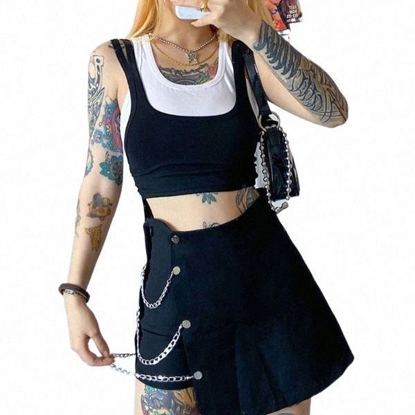 skirts women pantskirts punk chain irregular splicing shorts autumn high waist fashionable fake skirt clubwear streetwear u5nu#, Black
skirts women pantskirts punk chain irregular splicing shorts autumn high waist fashionable fake skirt clubwear streetwear u5nu#, Black