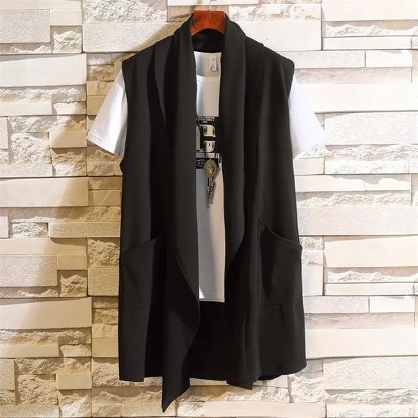 men's vests men fashion long vest sleeveless jacket cardigan male nightclub singer stage costume korean casual gilet cloak colete mascu, Black;white
men's vests men fashion long vest sleeveless jacket cardigan male nightclub singer stage costume korean casual gilet cloak colete mascu, Black;white
