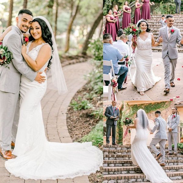 2023 gorgeous mermaid wedding dresses bridal gown v neck lace applique beaded waist straps beach sweep train custom made vestidos de novia p, White
2023 gorgeous mermaid wedding dresses bridal gown v neck lace applique beaded waist straps beach sweep train custom made vestidos de novia p, White