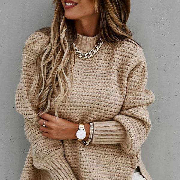 women s sweaters autumn winter women knitted sweater mock neck casual loose basic pullovers warm elegant solid batwing sleeve side split 22, White;black
women s sweaters autumn winter women knitted sweater mock neck casual loose basic pullovers warm elegant solid batwing sleeve side split 22, White;black