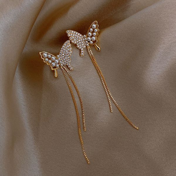 dangle chandelier imitation pearl butterfly long tassel temperament net red earrings jewelry female seaside holiday style brinco 220920, Silver
dangle chandelier imitation pearl butterfly long tassel temperament net red earrings jewelry female seaside holiday style brinco 220920, Silver
