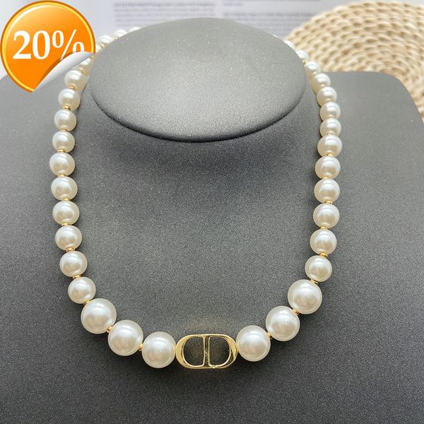 high-end fashion design women's necklace d family new size pearl cd letter simple high version net red same, Silver
high-end fashion design women's necklace d family new size pearl cd letter simple high version net red same, Silver