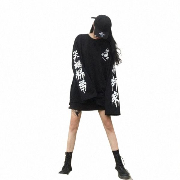 women's hoodies & sweatshirts wholesale- lychee harajuku punk gothic women streetwear cutting edge science letter print long sleeve tra, Black
women's hoodies & sweatshirts wholesale- lychee harajuku punk gothic women streetwear cutting edge science letter print long sleeve tra, Black