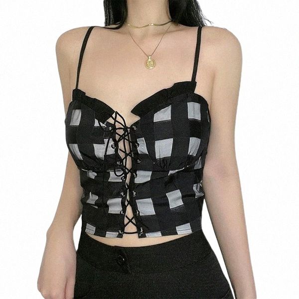 women's tanks & camis summer plaid crop cami self-tie spaghetti strap cross tie up hollow out temperament slim camisole q21i#, White
women's tanks & camis summer plaid crop cami self-tie spaghetti strap cross tie up hollow out temperament slim camisole q21i#, White