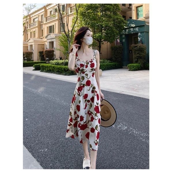 casual dresses women clothes suspender designer dress rose red floral for summer skirt french style temperament skirts, Black;gray
casual dresses women clothes suspender designer dress rose red floral for summer skirt french style temperament skirts, Black;gray