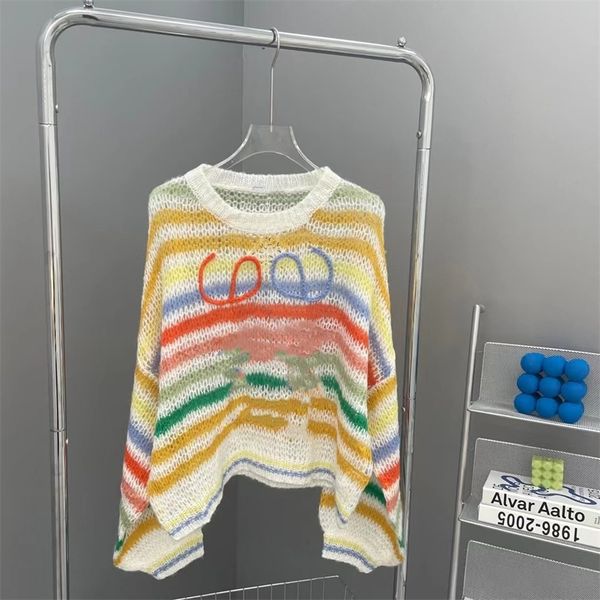 2023 new clothing winter high version early autumn luojia jacquard knitting color matching striped women's sweater casual loose top, White;black
2023 new clothing winter high version early autumn luojia jacquard knitting color matching striped women's sweater casual loose top, White;black