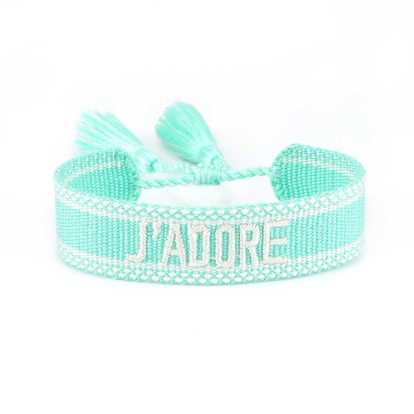 couple d's new tassel embroidery jadore woven bracelet letter hand rope wovenmabvmabv, Black
couple d's new tassel embroidery jadore woven bracelet letter hand rope wovenmabvmabv, Black