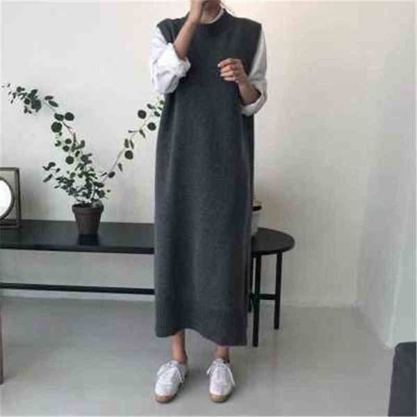 women's sweaters side split warm women autumn winter long sweater knitted sun dress loose o neck sleeveless vest lady dresses robe femm, White;black
women's sweaters side split warm women autumn winter long sweater knitted sun dress loose o neck sleeveless vest lady dresses robe femm, White;black