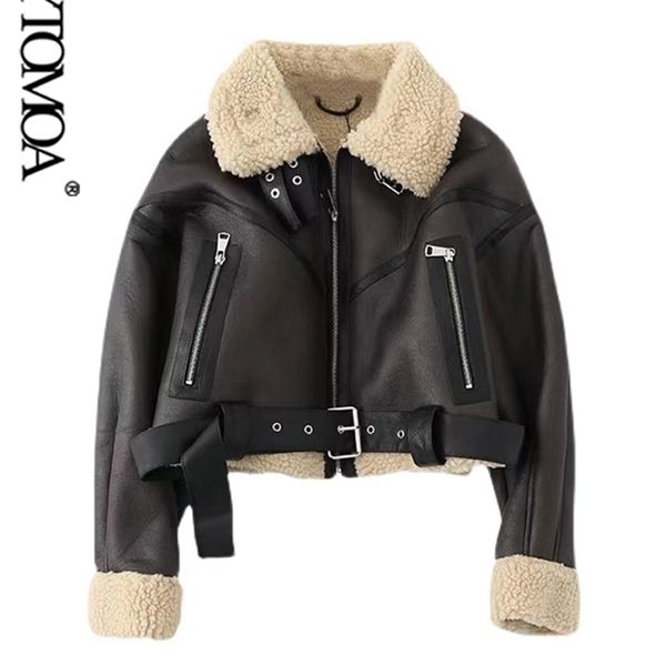 women's jackets kpytomoa women fashion thick warm faux shearling jacket coat vintage long sleeve belt hem female outerwear chic 220919, Black;brown
women's jackets kpytomoa women fashion thick warm faux shearling jacket coat vintage long sleeve belt hem female outerwear chic 220919, Black;brown