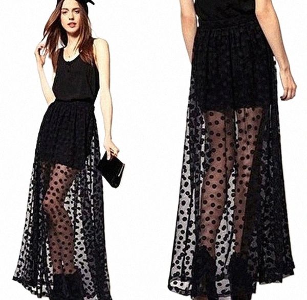 skirts slim elastic waist skirt fashion women polka dot layer lace mesh long maxi e0nm#, Black
skirts slim elastic waist skirt fashion women polka dot layer lace mesh long maxi e0nm#, Black