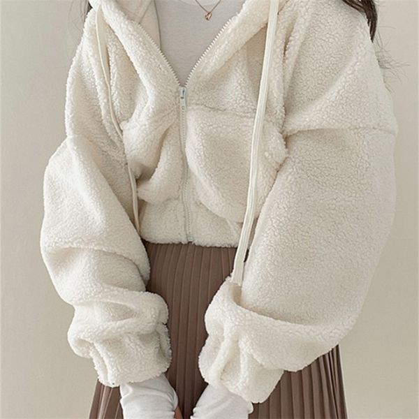 women's jackets iamsure cute fleece furry coats casual loose long sleeve hooded women autumn winter fashion sweet korean style 220919, Black;brown
women's jackets iamsure cute fleece furry coats casual loose long sleeve hooded women autumn winter fashion sweet korean style 220919, Black;brown
