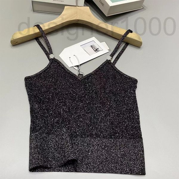 women's tanks & camis designer high version small fragrance series v-neck silver silk women's knitted suspender vest is a new summ, White
women's tanks & camis designer high version small fragrance series v-neck silver silk women's knitted suspender vest is a new summ, White