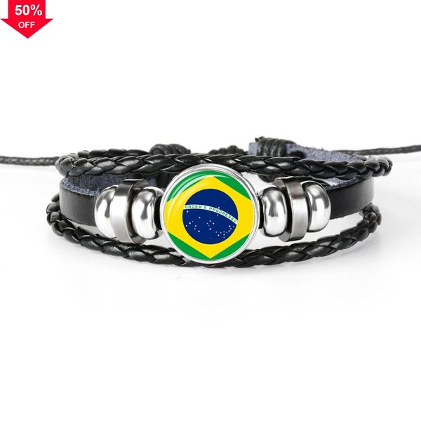 designer bracelets latest world cup 2018 russia brazil fashion cow leather multilayer woven fan, Black
designer bracelets latest world cup 2018 russia brazil fashion cow leather multilayer woven fan, Black