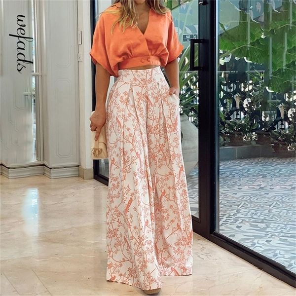 women's two piece pants wefads womens sets mid sleeve shirt elgant floral print wide leg pant high streetwear 220919, White
women's two piece pants wefads womens sets mid sleeve shirt elgant floral print wide leg pant high streetwear 220919, White