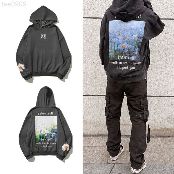 22ss aw askyurself loose sweater hoodie distressed daisy print american high street pullover sweater hoodie, Black
22ss aw askyurself loose sweater hoodie distressed daisy print american high street pullover sweater hoodie, Black