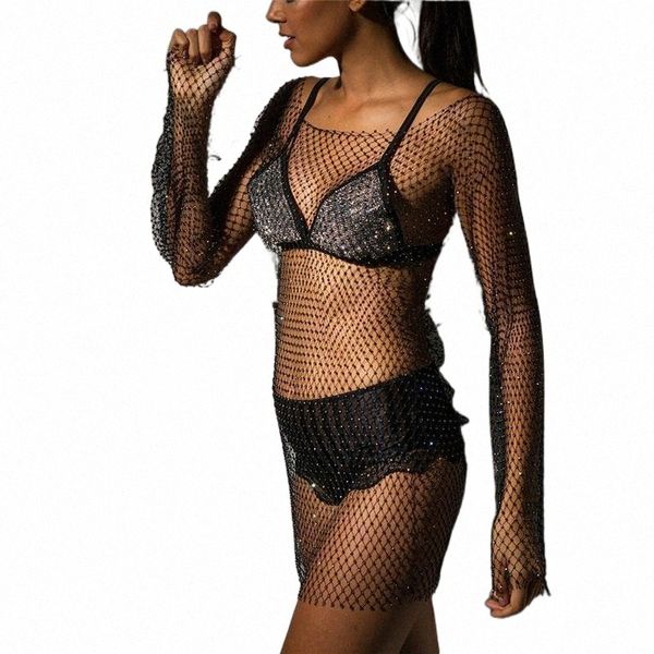 casual dresses shiny rhinestone fishnet mini dress long sleeve o-neck hollow out women summer cover up beachwear party clubwear y62z#, Black;gray
casual dresses shiny rhinestone fishnet mini dress long sleeve o-neck hollow out women summer cover up beachwear party clubwear y62z#, Black;gray
