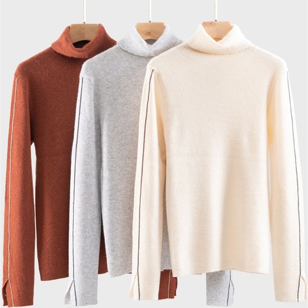 womens sweaters 100% cashmere women turtleneck sweater beading cuffs slit autumn winter long sleeve jumper simple female pullover 220920, White;black
womens sweaters 100% cashmere women turtleneck sweater beading cuffs slit autumn winter long sleeve jumper simple female pullover 220920, White;black