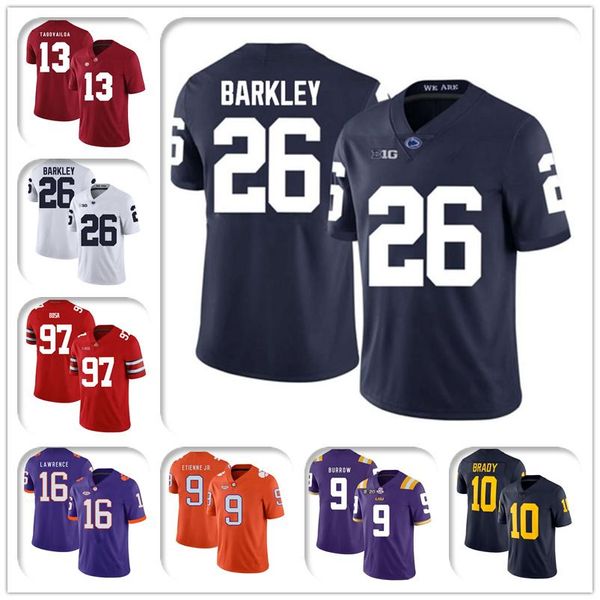 college wear ncaa penn state nittany 26 saquon barkley jersey 8-5 nick bosa jerseys 10 tom brady jersey 13 tua tagovailo 9 joe burrow footba, Black
college wear ncaa penn state nittany 26 saquon barkley jersey 8-5 nick bosa jerseys 10 tom brady jersey 13 tua tagovailo 9 joe burrow footba, Black