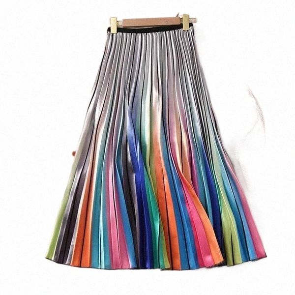 skirts 2022 metallic silver multicolor rainbow stripe printed skirt elastic waist pleated women a-line a2ll#, Black
skirts 2022 metallic silver multicolor rainbow stripe printed skirt elastic waist pleated women a-line a2ll#, Black