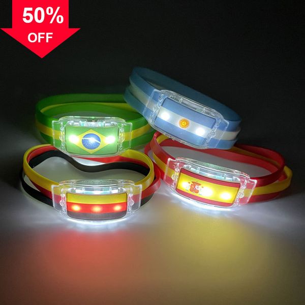 designer bracelets latest world cup sports luminous bracelet germany brazil led tricolor wristband with national flag silicone, Black
designer bracelets latest world cup sports luminous bracelet germany brazil led tricolor wristband with national flag silicone, Black
