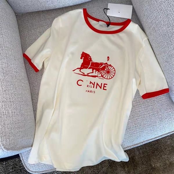 2023 new clothing winter high version printed alphabet carriage short sleeve t-shirt for women in early classic color contrast versatile for, White
2023 new clothing winter high version printed alphabet carriage short sleeve t-shirt for women in early classic color contrast versatile for, White