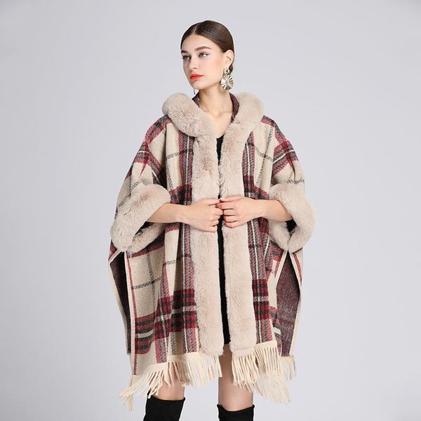 shawls women faux rex fur collar hooded cape woolen coat plus size cardigan thermal shawl, Blue;gray
shawls women faux rex fur collar hooded cape woolen coat plus size cardigan thermal shawl, Blue;gray