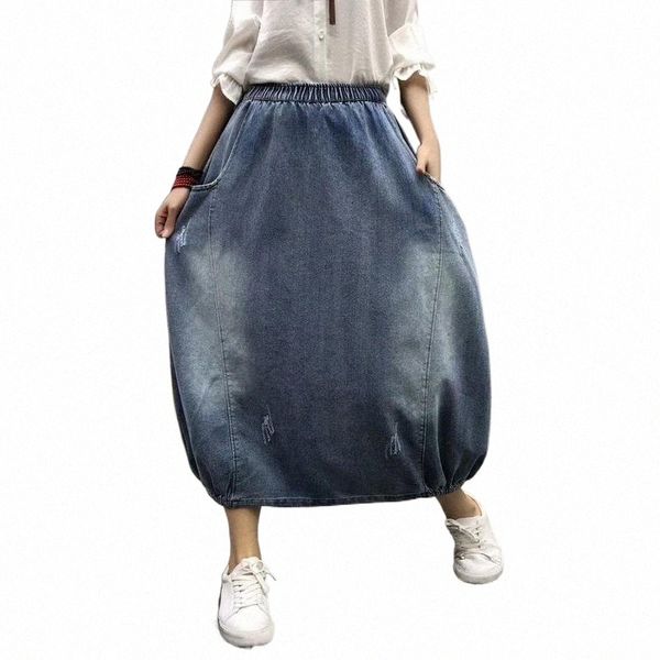 skirts vintage jean women washed elastic waist tighten the hem pockets summer solid color long skirt lugentolo 44eu#, Black
skirts vintage jean women washed elastic waist tighten the hem pockets summer solid color long skirt lugentolo 44eu#, Black