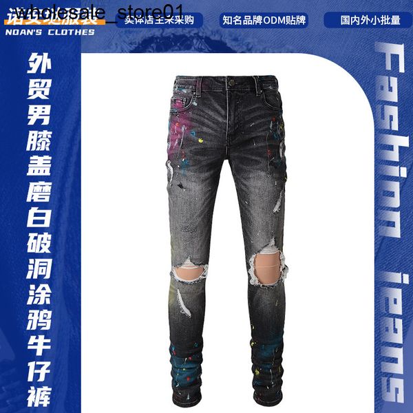 men's jeans amirs new men's knees are white with jeans small feet motorcycle pants holes jeans, Blue
men's jeans amirs new men's knees are white with jeans small feet motorcycle pants holes jeans, Blue