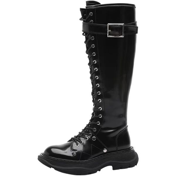 fashion designer boots knee boot platform color luxury flat heel genuine leather matching round head women long female martin shoe, Black
fashion designer boots knee boot platform color luxury flat heel genuine leather matching round head women long female martin shoe, Black