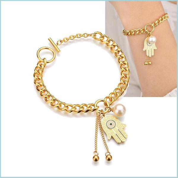 charm bracelets hamas palm hand charm bracelets 18k gold plated stainless steel chain ot toggle clasp bracelet for woman yummyjewelry dhdl9, Golden;silver
charm bracelets hamas palm hand charm bracelets 18k gold plated stainless steel chain ot toggle clasp bracelet for woman yummyjewelry dhdl9, Golden;silver