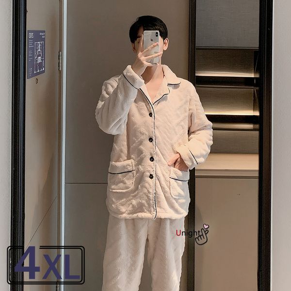 men's sleepwear warm flannel winter thick pajamas male long pijama autumn pyjama men coral fleece home cloth 3xl 4xl pijamas 220920, Black;brown
men's sleepwear warm flannel winter thick pajamas male long pijama autumn pyjama men coral fleece home cloth 3xl 4xl pijamas 220920, Black;brown