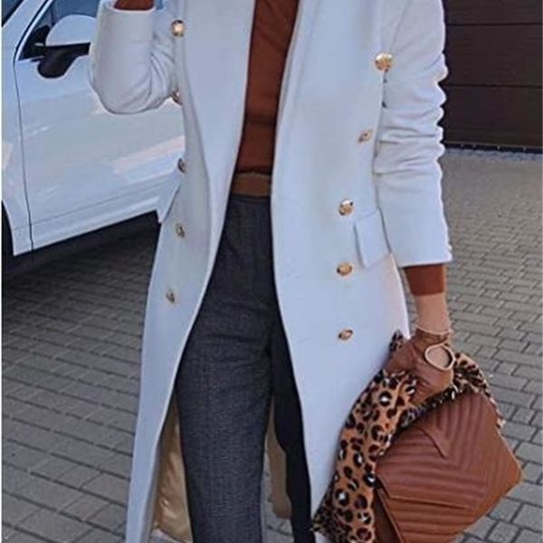 women's wool blends women fashion double breasted woolen casual elegant long blazers coat sleeve female outerwear chic clothing 220924, Black
women's wool blends women fashion double breasted woolen casual elegant long blazers coat sleeve female outerwear chic clothing 220924, Black