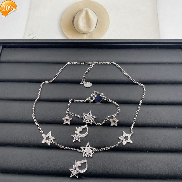 high-end fashion design women's necklace 's new cd letter star simple trend light luxury advanced sense clavicle chain bracelet fe, Silver
high-end fashion design women's necklace 's new cd letter star simple trend light luxury advanced sense clavicle chain bracelet fe, Silver