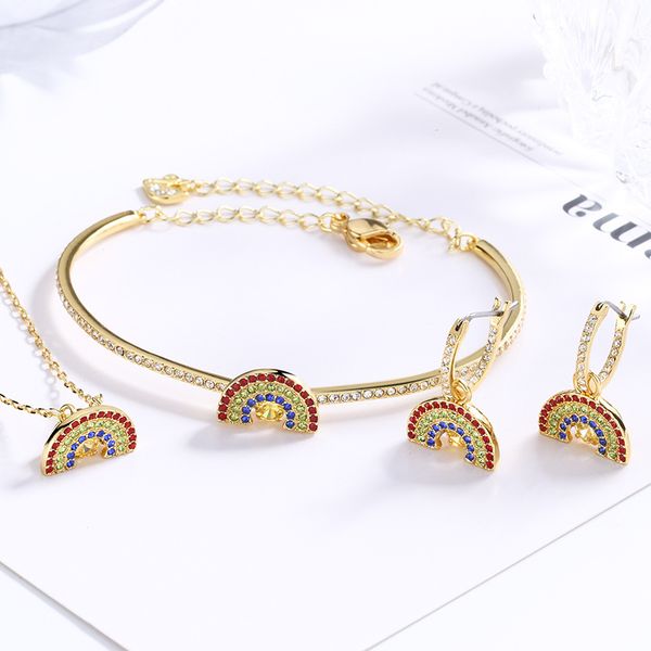 rainbow pendant necklace luxury bangle stud earrings designer bracelet jewelry, Silver
rainbow pendant necklace luxury bangle stud earrings designer bracelet jewelry, Silver