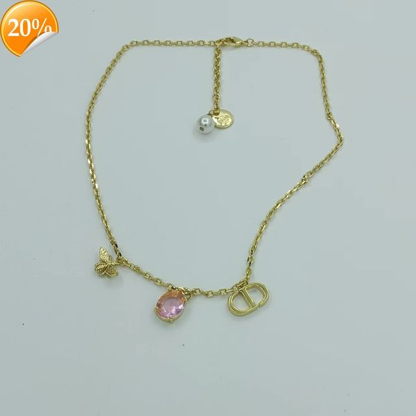 high-end fashion design women's necklace d family di new high sense temperament cd letter pink crystal bee collarbone neck chain batch, Silver
high-end fashion design women's necklace d family di new high sense temperament cd letter pink crystal bee collarbone neck chain batch, Silver