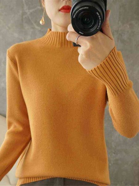 women's sweaters 2022 women sweater solid color wool half high neck sweater allematch stylish slim korean fashion basic sweater j22091, White;black
women's sweaters 2022 women sweater solid color wool half high neck sweater allematch stylish slim korean fashion basic sweater j22091, White;black